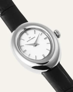 Klockor Mockberg Belle Oval Läder Klocka Silver MB1415