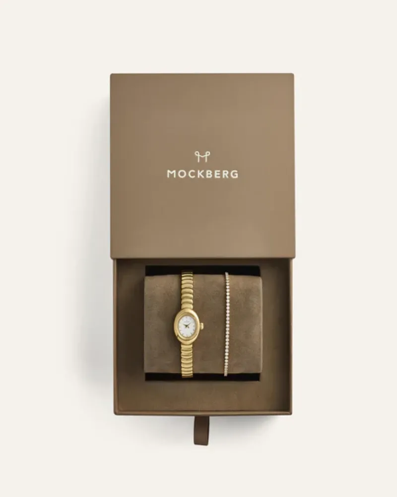 Klockor Mockberg Belle Oval Petite Combo Guld