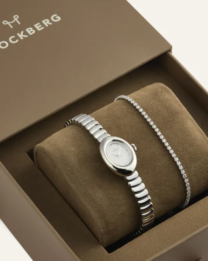Klockor Mockberg Belle Oval Petite Combo Silver