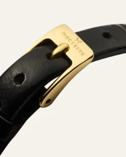 Klockor Mockberg Belle Oval Petite Läder Klocka Guld MB1412