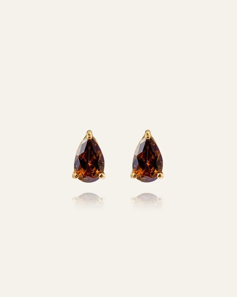 Mockberg Belle Studs Örhängen Medium Guld – Coffee