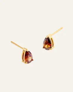 Mockberg Belle Studs Örhängen Medium Guld – Coffee