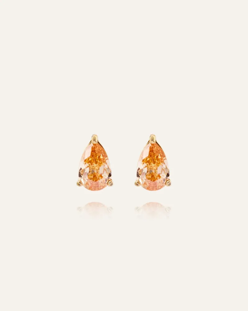 Mockberg Belle Studs Örhängen Medium Guld – Champagne