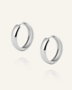 Mockberg Brave Large Hoops Örhängen Silver