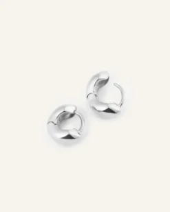 Mockberg Bulky Mini Huggies Örhängen Silver