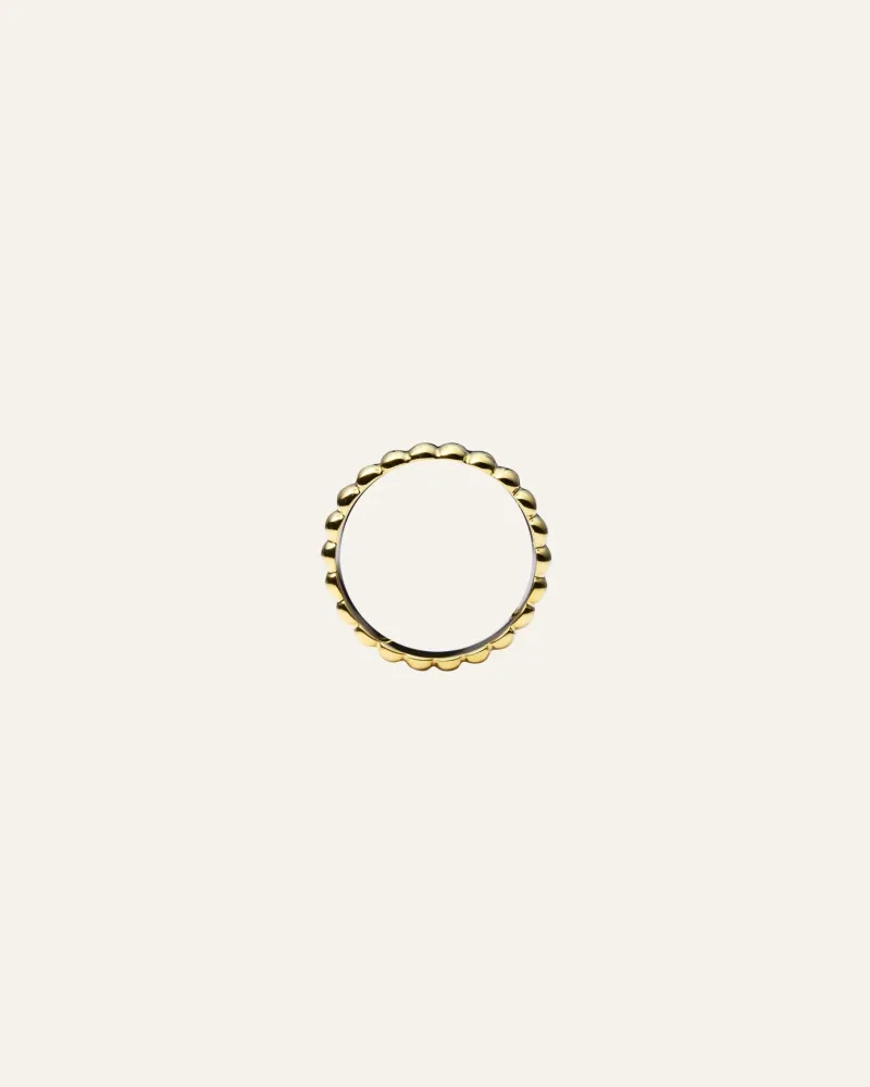 Mockberg Chic Ribbed Ring Guld