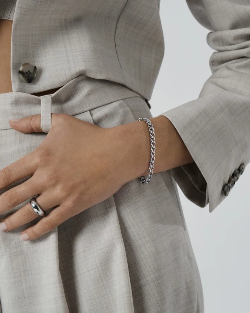 Armband Mockberg Curb Chain Silver