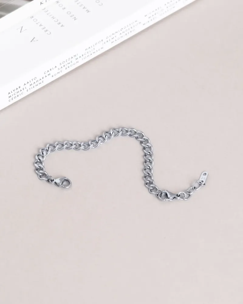 Armband Mockberg Curb Chain Silver