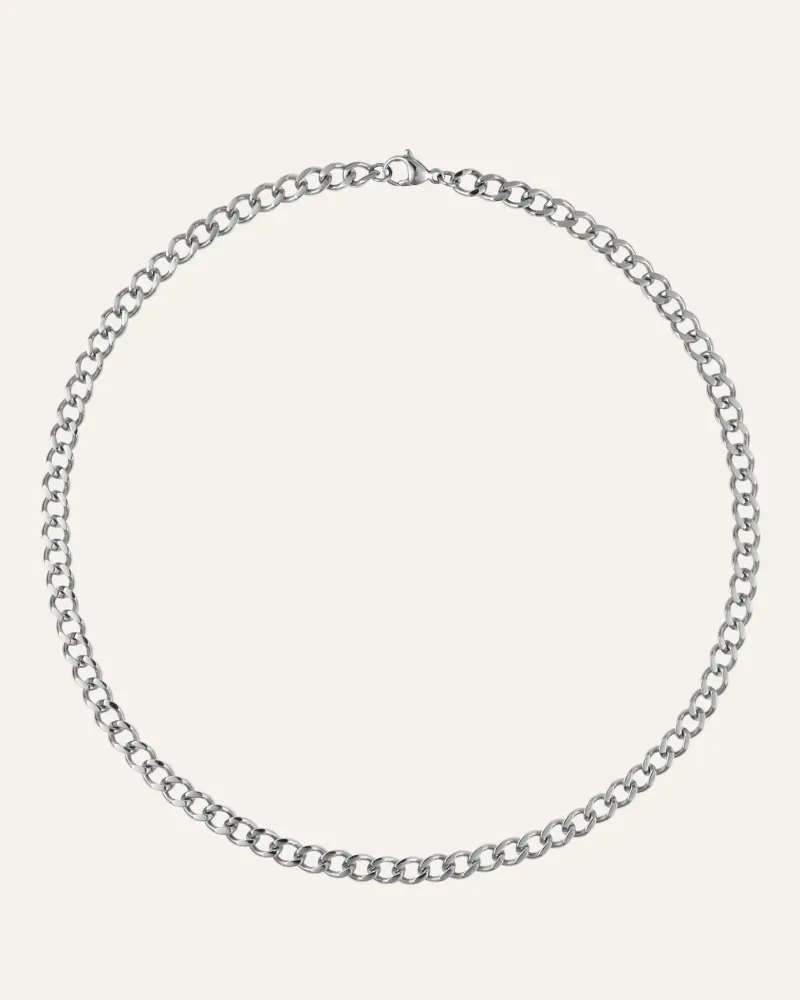 Halsband Mockberg Curb Kedje Silver