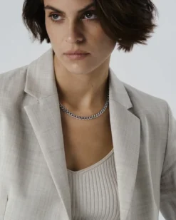 Halsband Mockberg Curb Kedje Silver