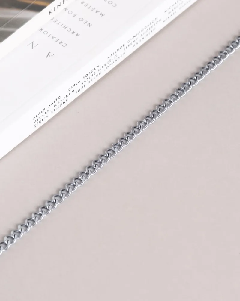 Halsband Mockberg Curb Kedje Silver