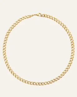 Halsband Mockberg Curb Kedje Guld