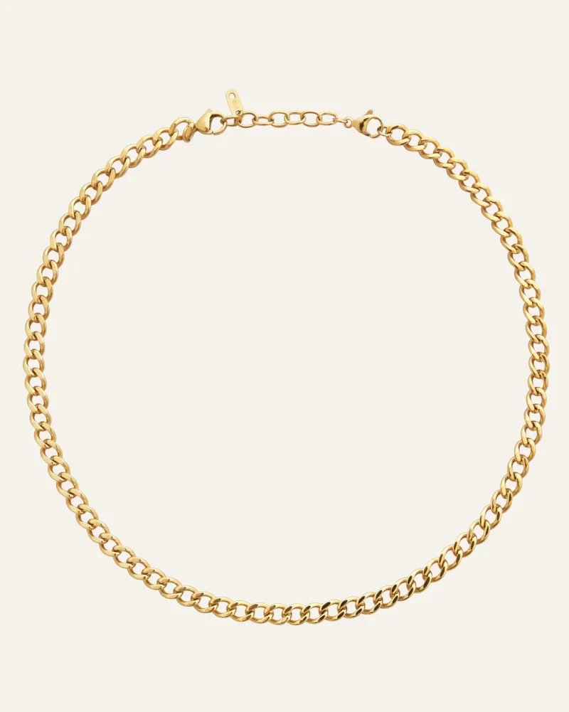 Halsband Mockberg Curb Kedje Guld