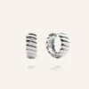 Mockberg Curved Ribbed Örhängen Silver