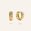 Mockberg Curved Ribbed Örhängen Guld