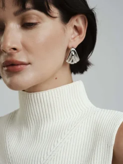 Mockberg Deco Drop Örhängen Silver