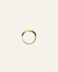 Mockberg Deco Ribbed Ring Guld