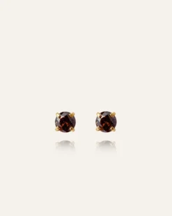 Mockberg Jolie Studs Örhängen Medium Guld – Coffee