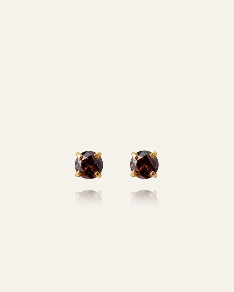 Mockberg Jolie Studs Örhängen Medium Guld – Coffee