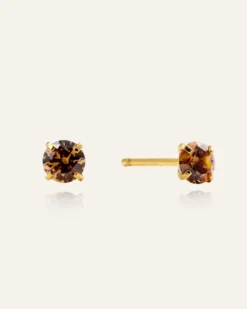 Mockberg Jolie Studs Örhängen Medium Guld – Coffee