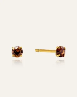 Mockberg Jolie Studs Örhängen Small Guld – Coffee