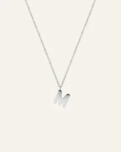 Halsband Mockberg Petite Plain Bokstav Stål