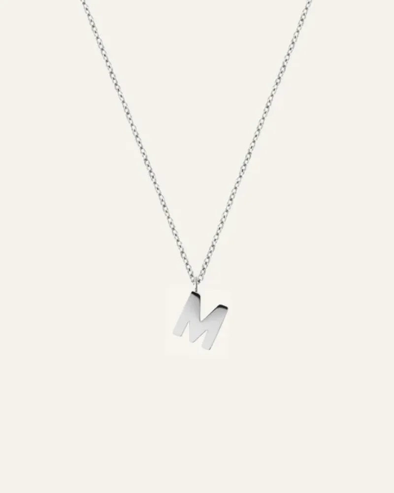 Halsband Mockberg Petite Plain Bokstav Stål