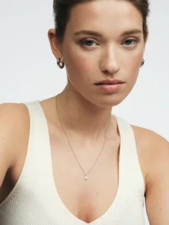 Halsband Mockberg Petite Plain Bokstav Stål