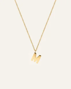 Halsband Mockberg Petite Plain Bokstav Guld