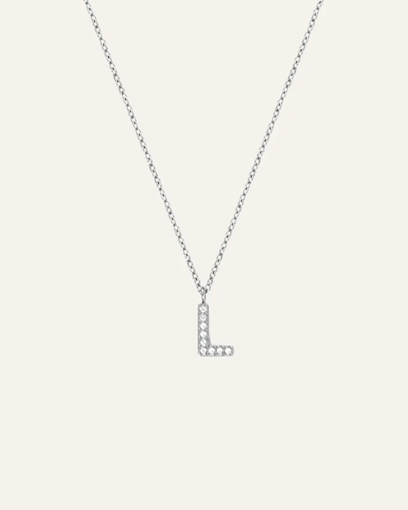 Halsband Mockberg Petite Stone Bokstav Silver