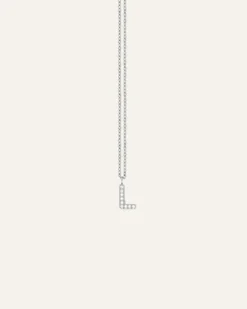 Halsband Mockberg Petite Stone Bokstav Silver