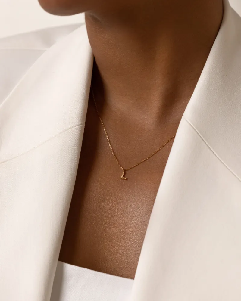Halsband Mockberg Petite Stone Bokstav Silver