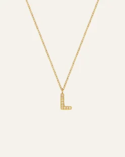 Halsband Mockberg Petite Stone Bokstav Guld