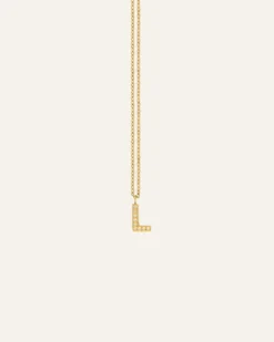 Halsband Mockberg Petite Stone Bokstav Guld