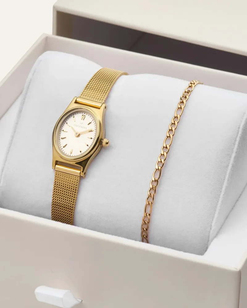 Klockor Mockberg Retro Mesh Combo Guld