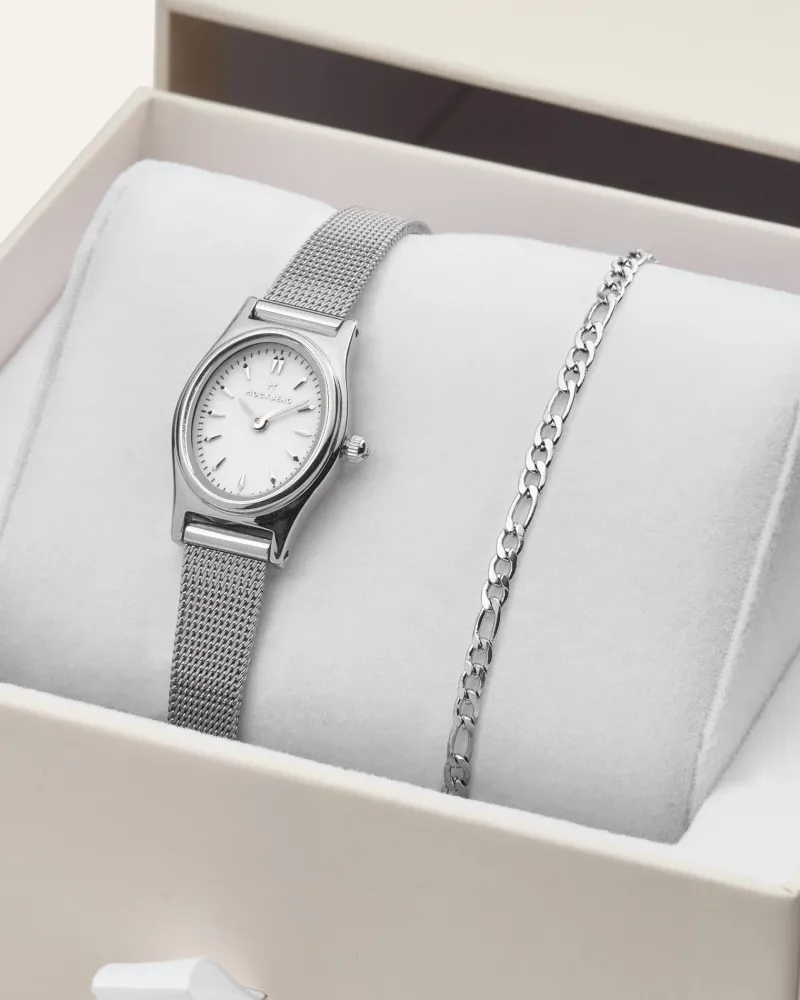 Klockor Mockberg Retro Mesh Combo Silver