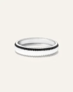 Armband Mockberg Retro Ribbed Bangle Silver