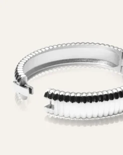 Armband Mockberg Retro Ribbed Bangle Silver