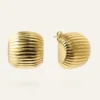 Mockberg Retro Ribbed Örhängen Guld