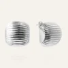 Mockberg Retro Ribbed Örhängen Silver