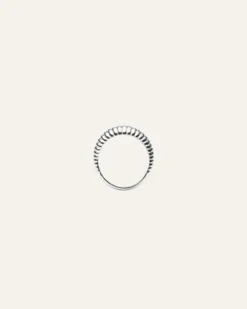 Mockberg Retro Ribbed Ring Silver