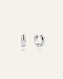 Mockberg Ribbed Örhängen Small Silver
