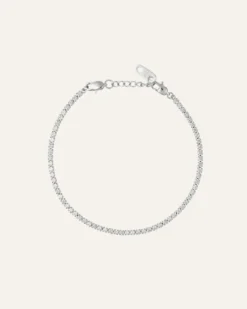 Armband Mockberg Shiny Tennis Silver
