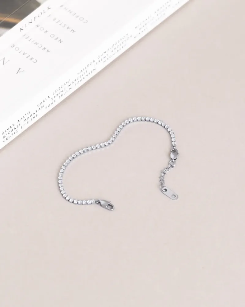 Armband Mockberg Shiny Tennis Silver