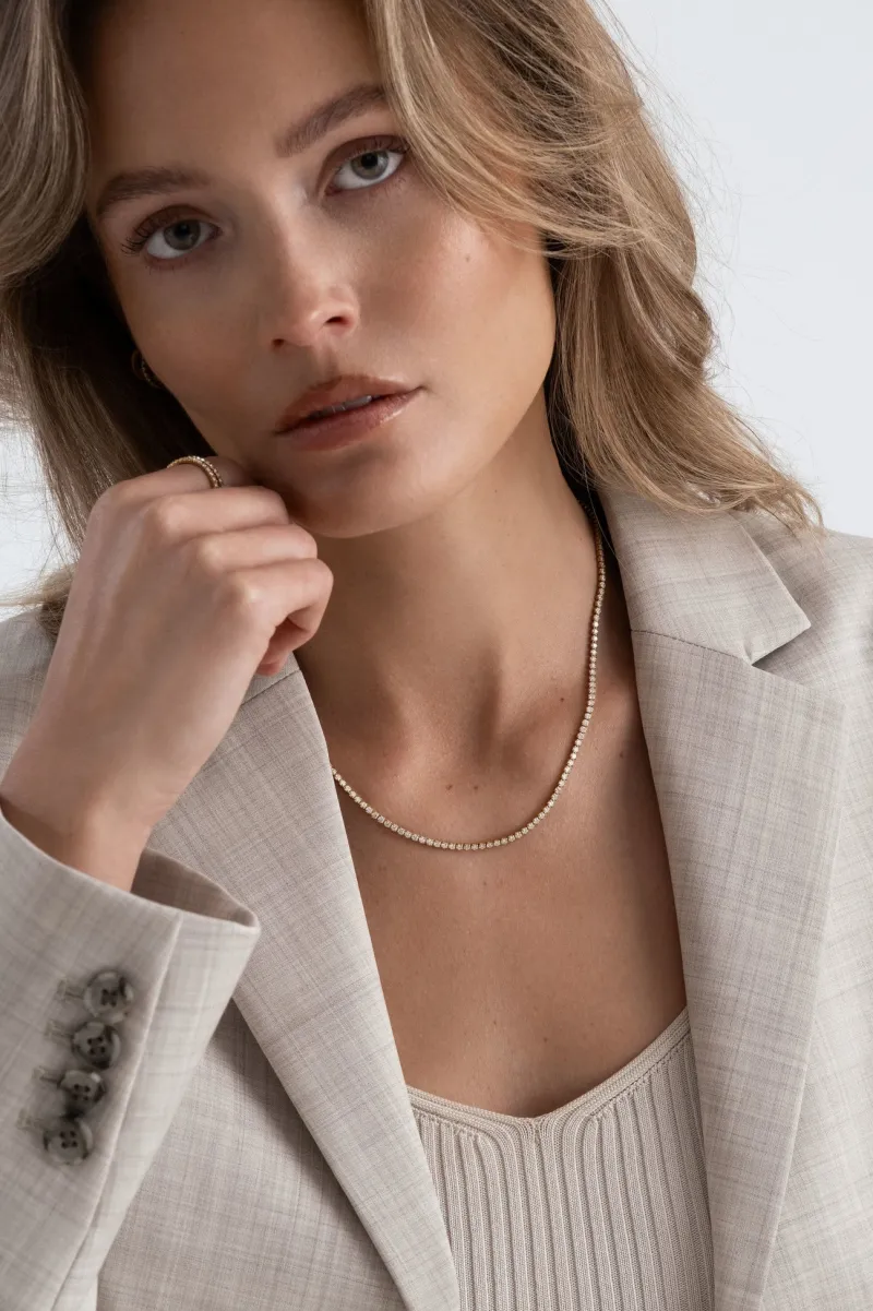 Halsband Mockberg Shiny Tennis Guld