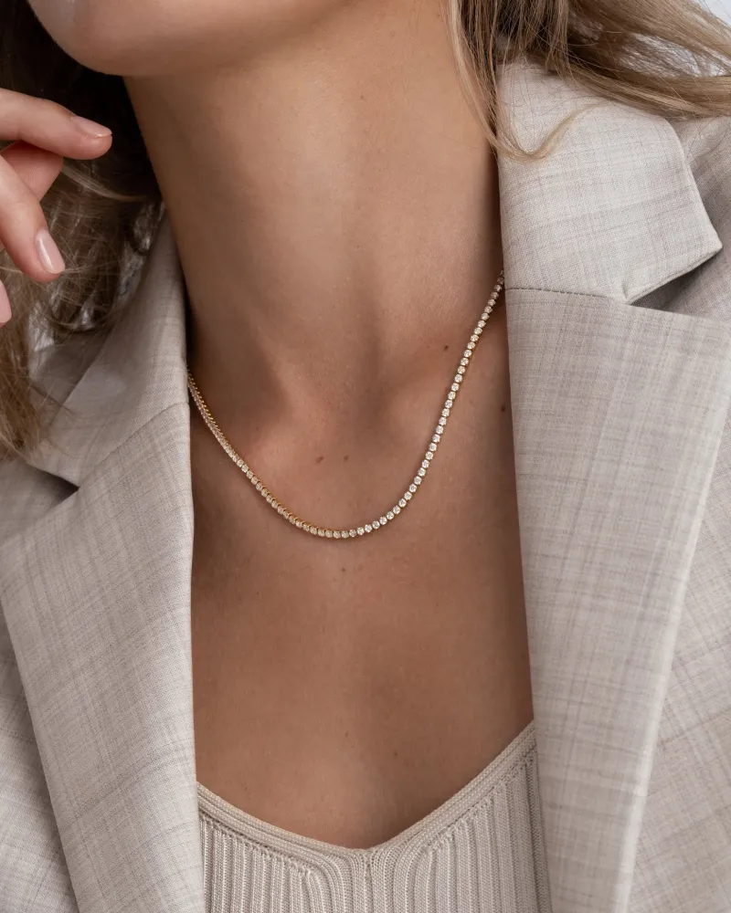 Halsband Mockberg Shiny Tennis Guld