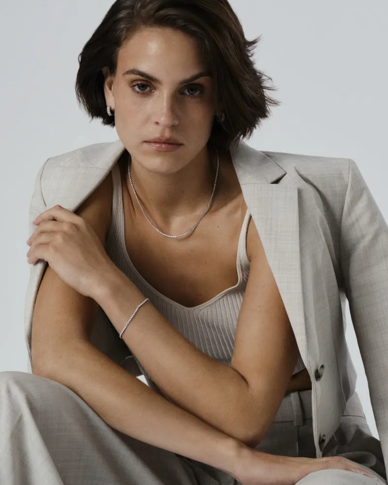 Halsband Mockberg Shiny Tennis Silver