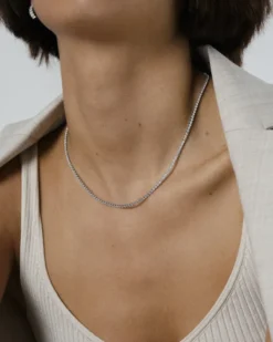 Halsband Mockberg Shiny Tennis Silver