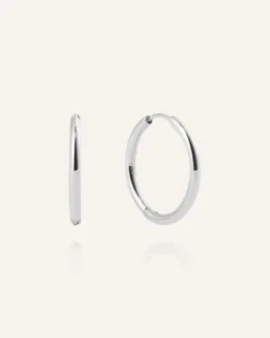Mockberg Slim Large Hoops Örhängen Silver
