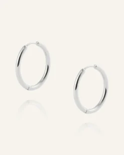 Mockberg Slim Large Hoops Örhängen Silver
